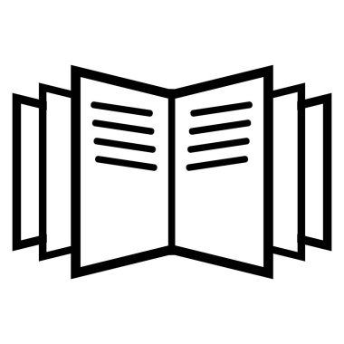 Açık kitap simge vektör web ve mobil uygulaması tasarımı, logo kavramı açık kitap için izole üzerinde beyaz arka plan