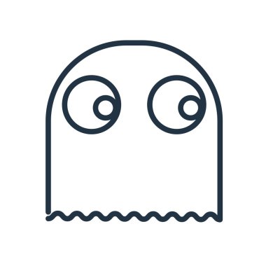 Beyaz arka plan üzerinde hayalet şeffaf işareti izole hayalet simge vektör