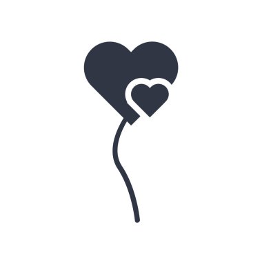 İki kalp şekilli balonlar simge vektör web ve mobil uygulaması tasarımı, iki kalp şekilli balonlar logo kavramı üzerinde izole beyaz arka plan