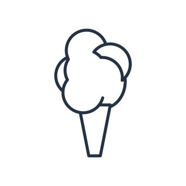 Beyaz arka plan üzerinde pamuk şeker saydam işareti izole pamuk şeker simge vektör