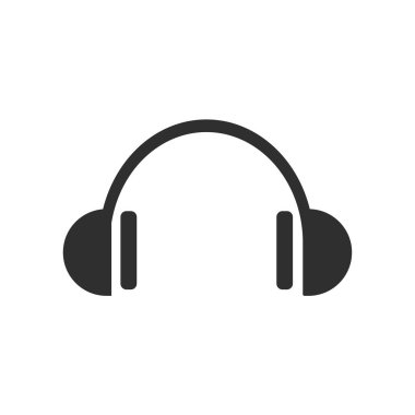 Web ve mobil uygulaması tasarımı, kulaklık logo kavramı için beyaz arka plan üzerinde izole kulaklık simge vektör