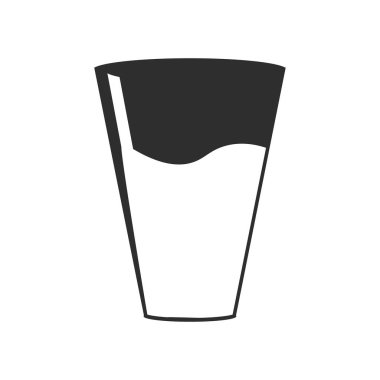 Bardak su ile açılan simge vektör web ve mobil uygulaması tasarım, su damla logo kavramı ile izole üzerinde beyaz arka plan