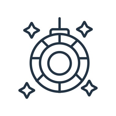 Beyaz arka plan üzerinde disko topu şeffaf işareti izole disko topu simge vektör