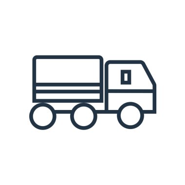 Teslimat kamyonu simge vektör, beyaz arka plan üzerinde izole teslim kamyon şeffaf işareti