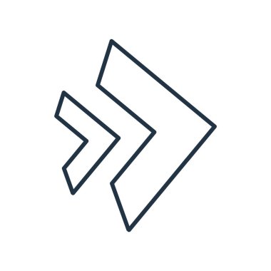 Beyaz arka plan üzerinde sağ ok şeffaf işareti izole sağ ok simge vektör