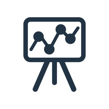 Beyaz arka plan üzerinde sunu şeffaf işareti izole sunu simge vektör