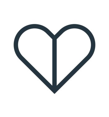 Web ve mobil uygulaması tasarımı, kalp logo kavramı için beyaz arka plan üzerinde izole kalp simge vektör