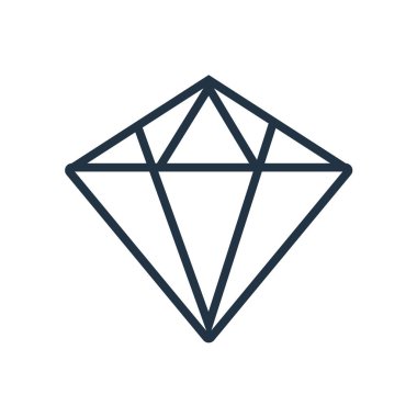 Beyaz arka plan üzerinde elmas şeffaf işareti izole elmas simge vektör