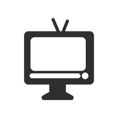Web ve mobil uygulaması tasarımı, televizyon logo kavramı için beyaz arka plan üzerinde izole televizyon simge vektör