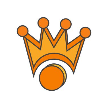 Web ve mobil uygulaması tasarımı, taç logo kavramı için beyaz arka plan üzerinde izole taç simge vektör