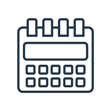 Beyaz arka plan üzerinde takvim şeffaf işareti izole takvim simge vektör