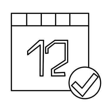 Web ve mobil uygulaması tasarımı, takvim logo kavramı için beyaz arka plan üzerinde izole takvim simge vektör