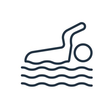 Yüzme simge vektör izole üzerinde beyaz arka plan, yüzme şeffaf işareti