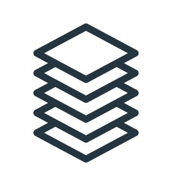 Katman simgesi üzerinde izole beyaz arka plan web ve mobil uygulaması tasarımı, katman logo kavramı için vektör