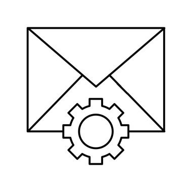 Posta simgesini vektör web ve mobil uygulaması tasarımı, posta logo kavramı için izole üzerinde beyaz arka plan