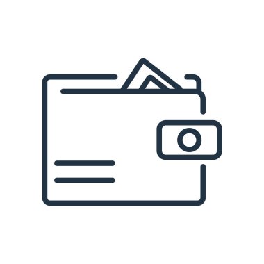 Beyaz arka plan üzerinde m-cüzdan şeffaf işareti izole cüzdan simge vektör