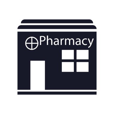 Web ve mobil uygulaması tasarımı, eczane logo kavramı için beyaz arka plan üzerinde izole eczane simge vektör