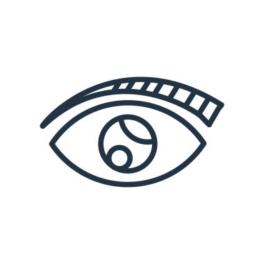 Beyaz arka plan üzerinde vizyon şeffaf işareti izole vizyon simge vektör