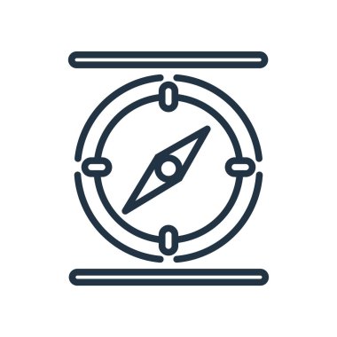 Beyaz arka plan üzerinde pusula şeffaf işareti izole pusula simgesini vektör