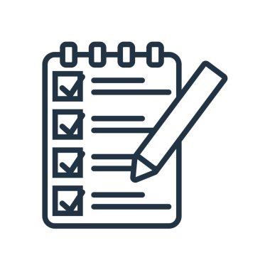 Beyaz arka plan üzerinde liste şeffaf işareti izole liste simge vektör