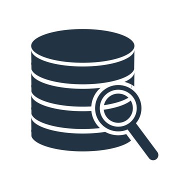 Beyaz arka plan üzerinde veritabanı saydam işareti izole veritabanı simge vektör