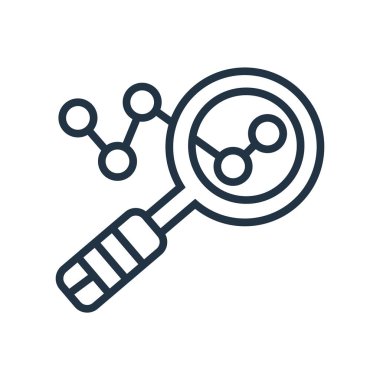 Beyaz arka plan üzerinde analiz şeffaf işareti izole analiz simge vektör