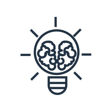 Beyaz arka plan üzerinde fikir şeffaf işareti izole fikir simge vektör