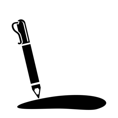 Kalem simgesi üzerinde izole beyaz arka plan web ve mobil uygulaması tasarımı, kalem logo kavramı için vektör