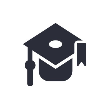 Uluslararası lisansüstü simge vektör web ve mobil uygulaması tasarımı, uluslararası yüksek lisans logo kavramı için izole üzerinde beyaz arka plan