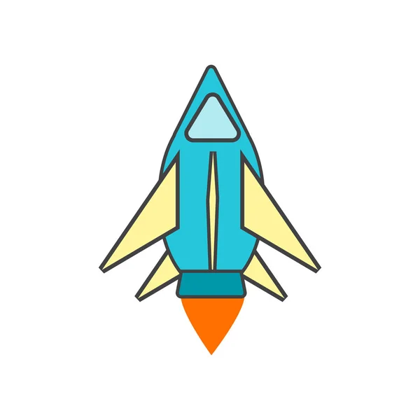 Vector Icono Nave Espacial Aislado Fondo Blanco Para Diseño Aplicaciones — Vector de stock