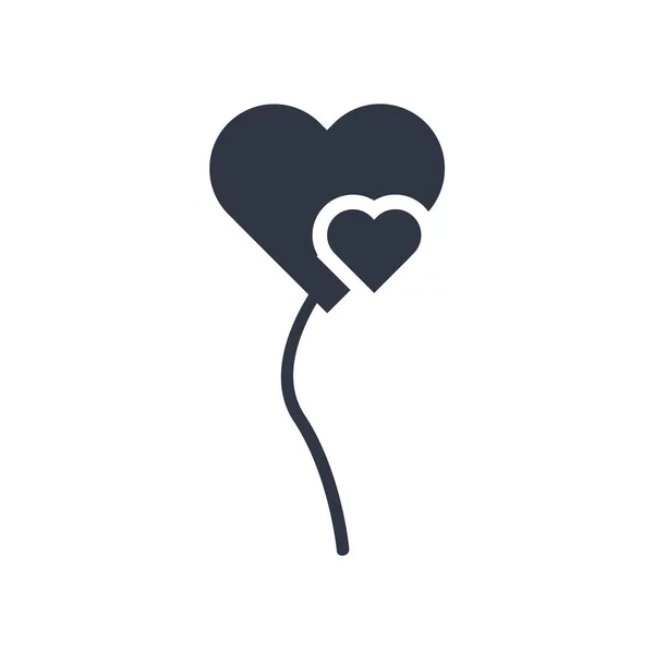 Dos Globos Forma Corazón Icono Vectorial Aislado Sobre Fondo Blanco — Vector de stock