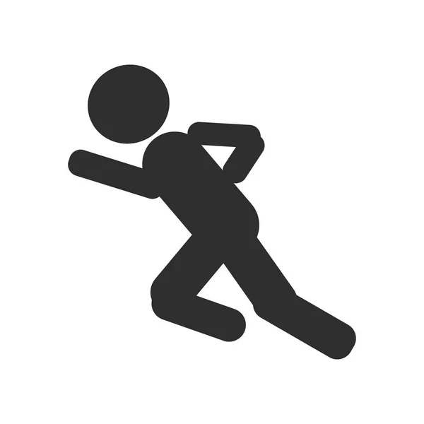 Mann Sprinten Symbol Vektor Isoliert Auf Weißem Hintergrund Für Ihre — Stockvektor