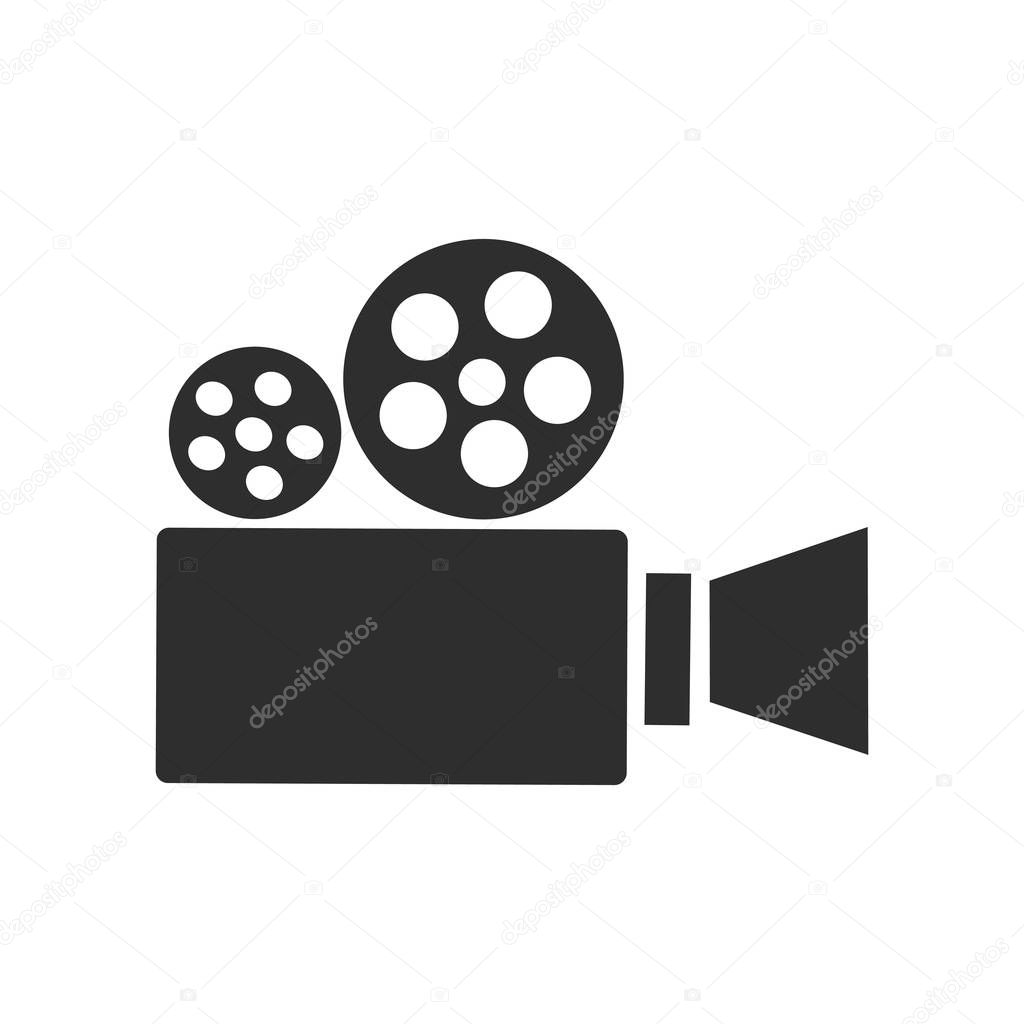 Video camera icon vector isolated on white background for your web and mobile app design, Video camera logo concept