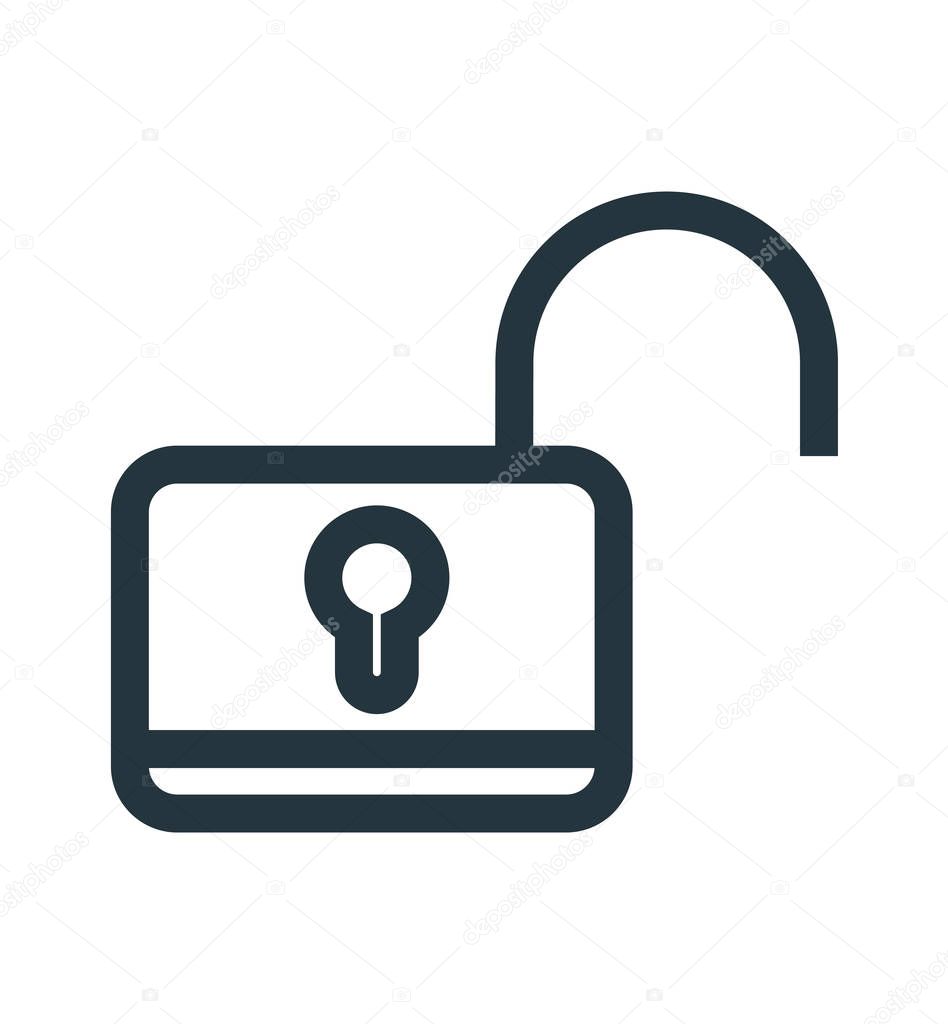 Unlock icon vector isolated on white background for your web and mobile app design, Unlock logo concept