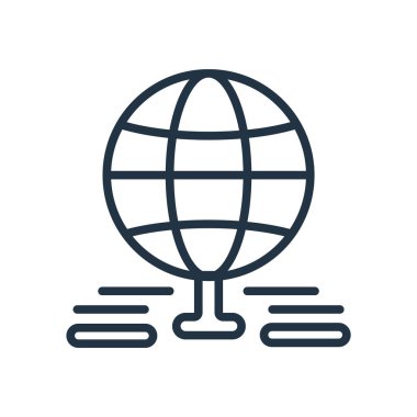 Dünya küre simge vektör, beyaz arka plan üzerinde izole dünya küre şeffaf işareti