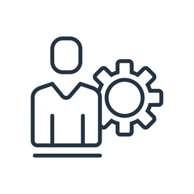 Beyaz arka plan üzerinde yönetim şeffaf işareti izole yönetimi simge vektör