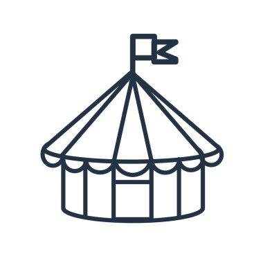 Beyaz arka plan üzerinde sirk çadırı şeffaf işareti izole sirk çadırı simge vektör