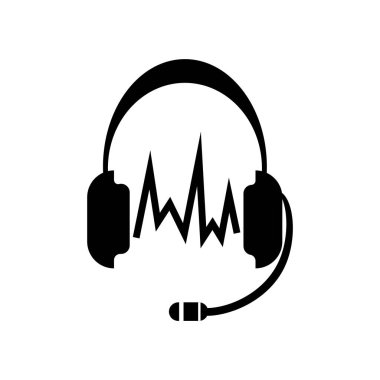 Kulaklık siyah şekil simge vektör web ve mobil uygulaması tasarımı, kulaklık siyah şekil logo kavramı için izole üzerinde beyaz arka plan
