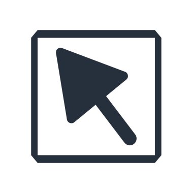 Fare ok simgesi üzerinde izole beyaz arka plan web ve mobil uygulaması tasarımı, fare ok logo kavramı için vektör