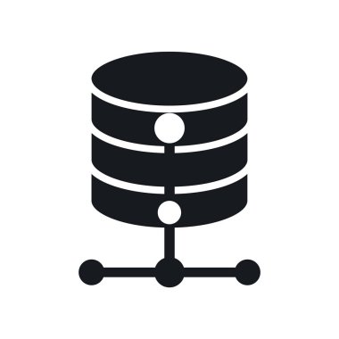 Veritabanı simge vektör web ve mobil uygulaması tasarımı, veritabanı logo kavramı için izole üzerinde beyaz arka plan