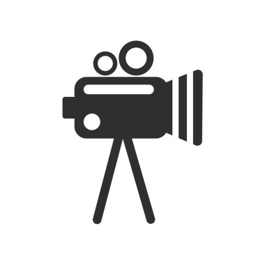 Web ve mobil uygulaması tasarım, Film logo kavramı için beyaz arka plan üzerinde izole film simge vektör