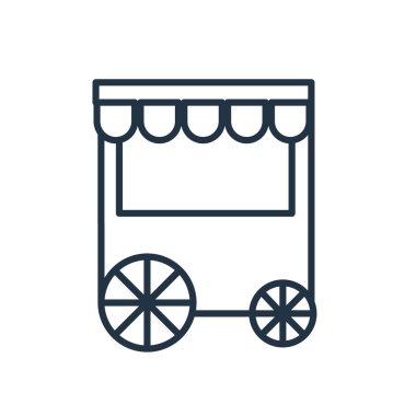 Beyaz arka plan üzerinde Snack booth şeffaf işareti izole Aperatif booth simge vektör