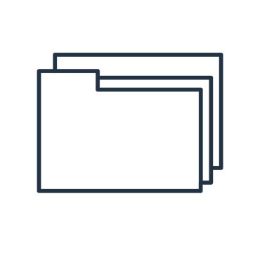 Beyaz arka plan üzerinde klasör şeffaf işareti izole klasör simge vektör