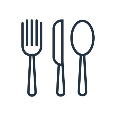 Beyaz arka plan üzerinde çatal bıçak takımı şeffaf işareti izole çatal bıçak takımı simge vektör