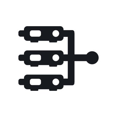 Web ve mobil uygulaması tasarımı, sunucu logo kavramı için beyaz arka plan üzerinde izole server simge vektör