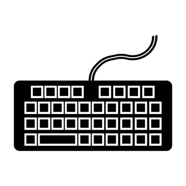 Klavye simgesini vektör web ve mobil uygulaması tasarımı, klavye logo kavramı için izole üzerinde beyaz arka plan