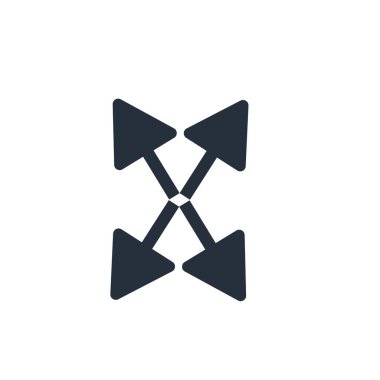 Web ve mobil uygulaması tasarımı, ihracat ok logo kavramı için beyaz arka plan üzerinde izole ok simge vektör verme