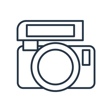 Beyaz arka plan üzerinde kamera şeffaf işareti izole kamera simge vektör