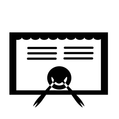 Web ve mobil uygulaması tasarımı, Diploma logo kavramı için beyaz arka plan üzerinde izole diploma simge vektör