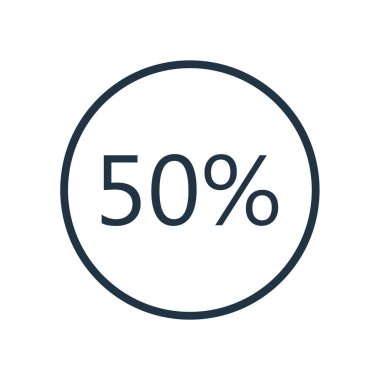 Beyaz arka plan üzerinde yüzde şeffaf işareti izole yüzde simge vektör